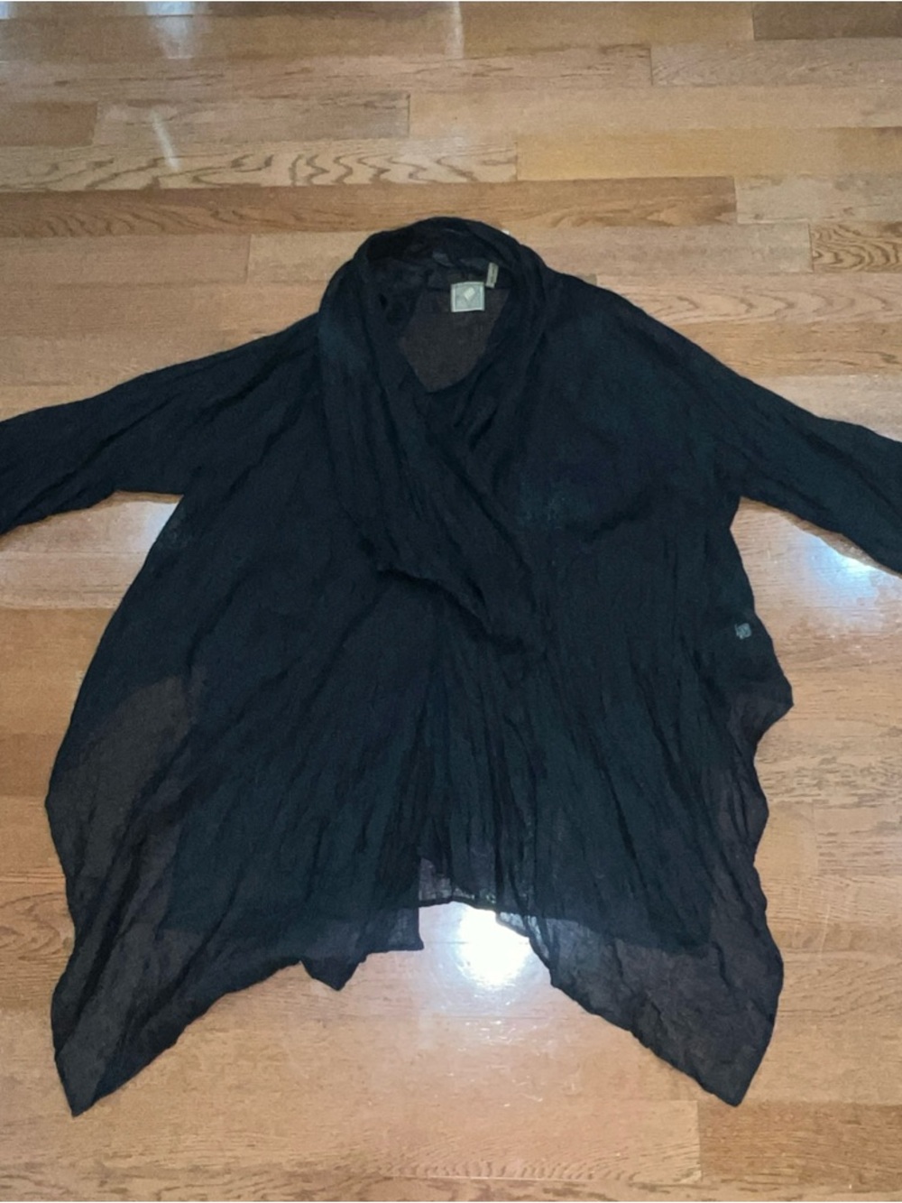 Lili Women Black Linen Lagenlook Top Sz XL Boho Wimsigoth Fairy Made in Poland